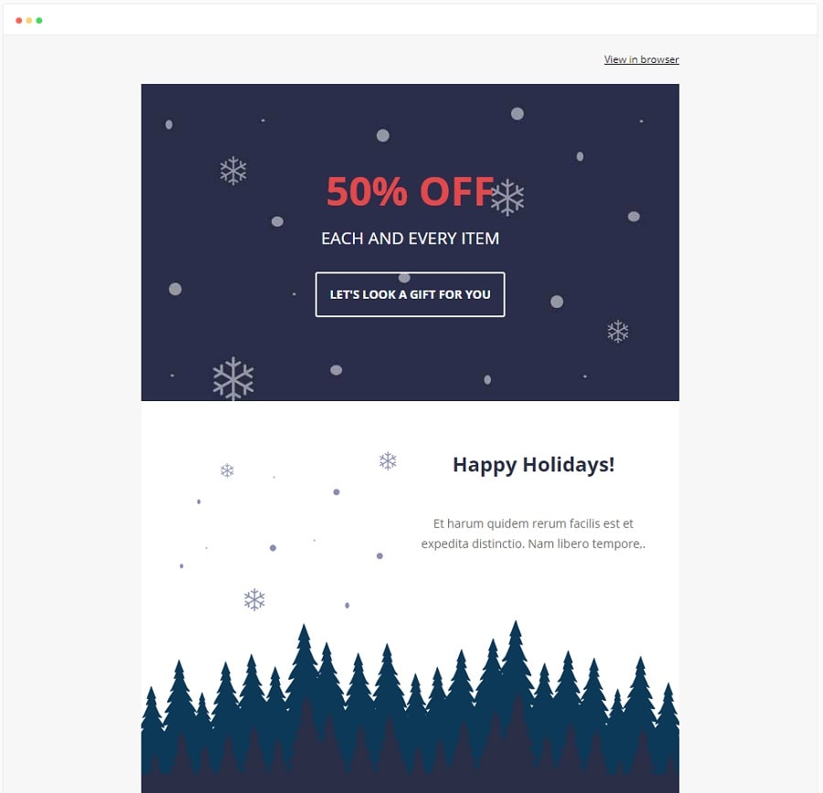 Festive season email design