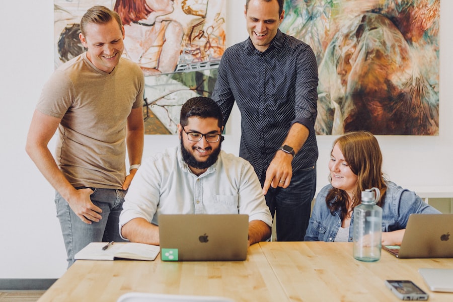 Photo small business team management